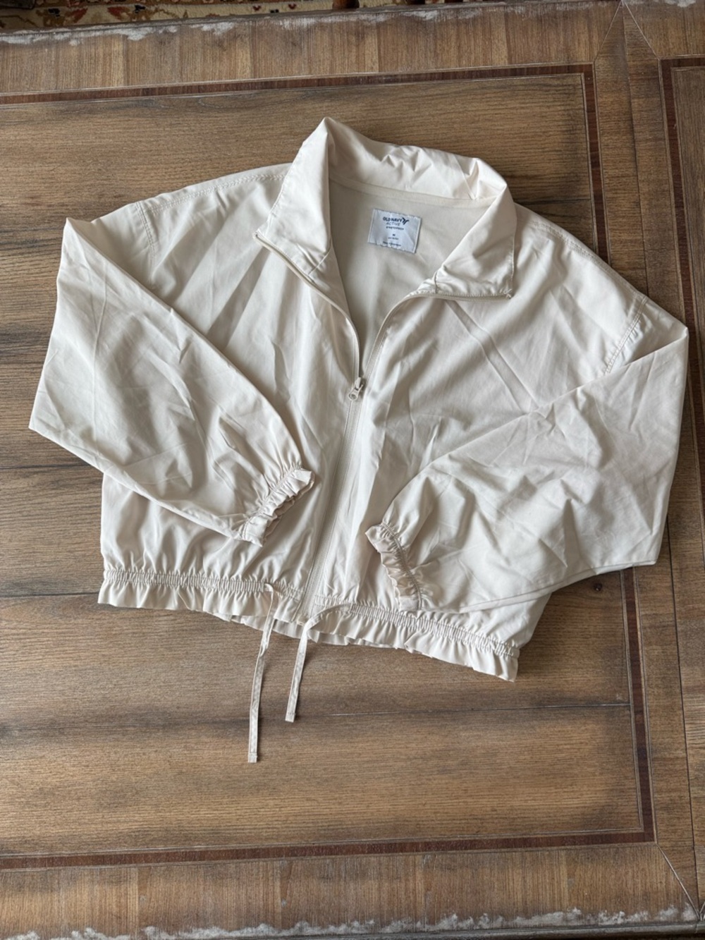 Old Navy Cream Zip-Front Bomber Jacket